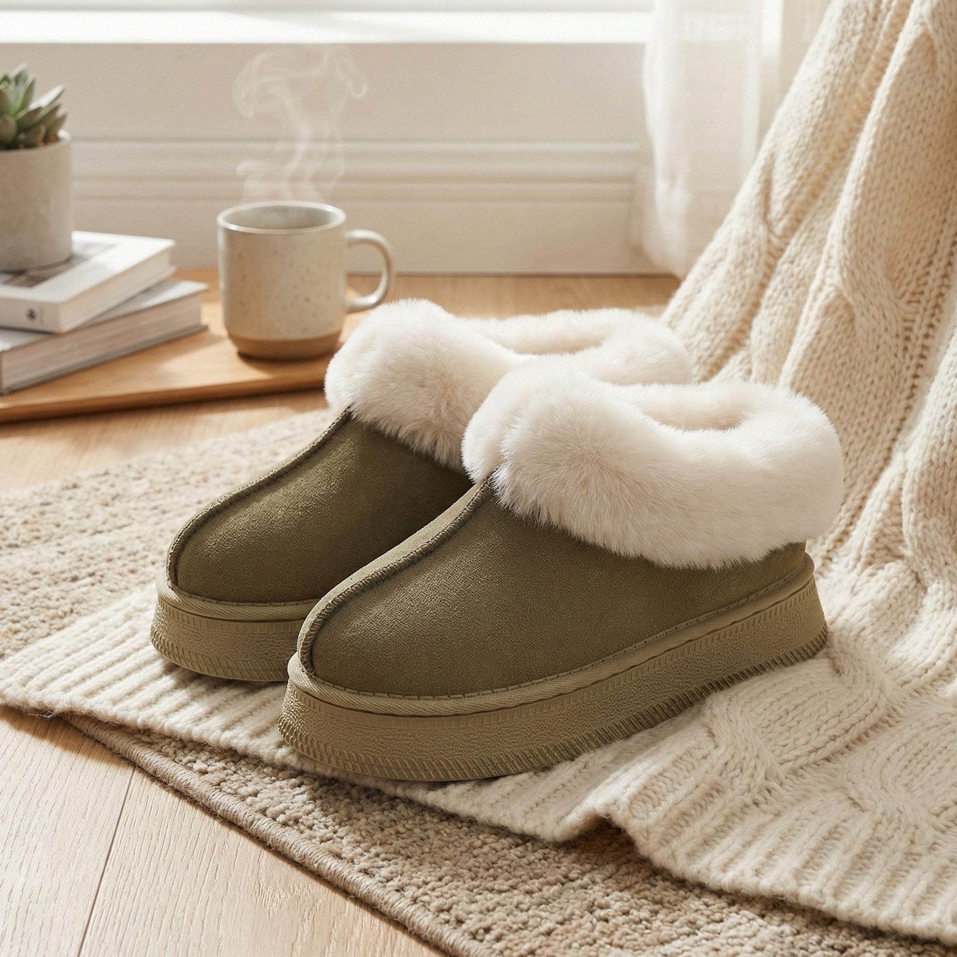 UGG-Style Faux Fur Winter Boots – Non-Slip Plush Thick Sole Women's Snow Boots